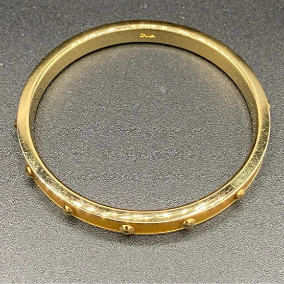 Coach 18K Gold Plated Studded Bangle Bracelet - Picture 8 of 12